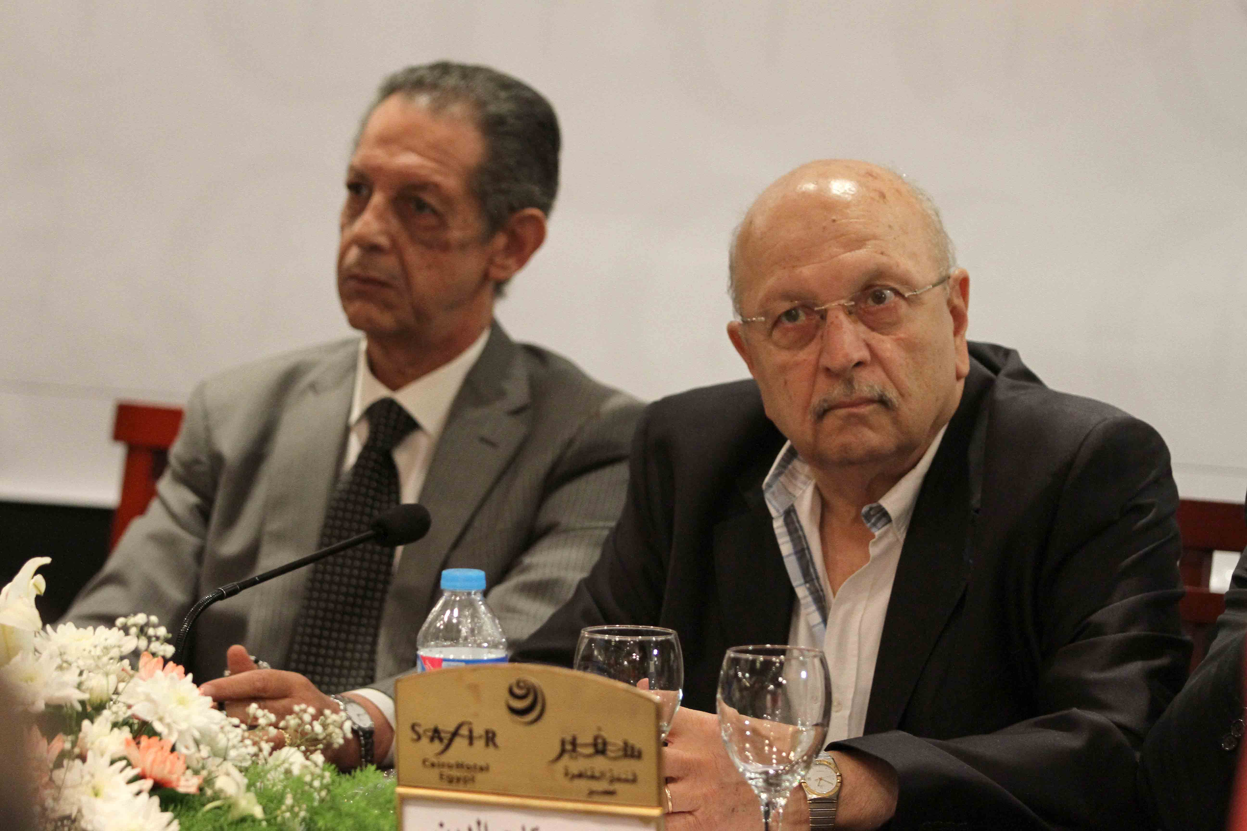 ياسين تاج الدين وفؤاد بدراوى خلال مؤتمر إصلاح الوفد -اليوم السابع -5 -2015